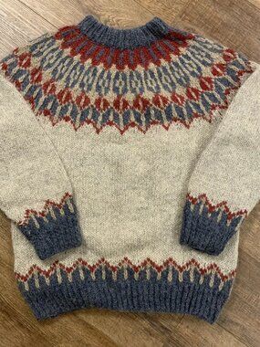Vtg Fair Isle Cottagecore Sweater Womens Size XL 90s Grunge Y2K Nordic Farm Boho